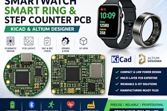 design smartwatch, smart ring pcb, step counter in kicad and altium