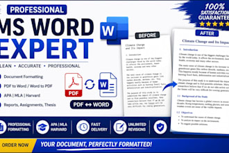 professionally format, edit and design your ms word documents