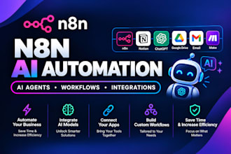 build n8n ai agent, n8n automation, n8n workflow and ai workflow automation