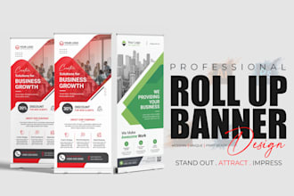 design eye catching roll up banner and pop up banner