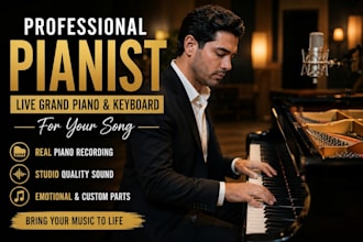 be your pianist and record live keyboard or grand piano