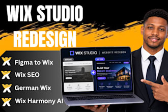 redesign wix website using wix harmony ai and wix studio website design