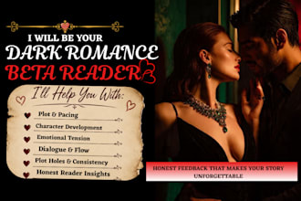 be your dark romance beta reader and give honest manuscript feedback