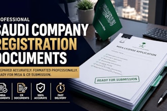 prepare saudi company registration documents for misa, commercial registration