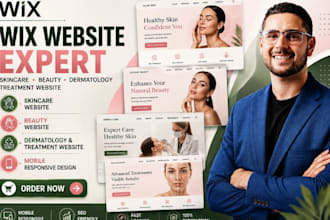 build wix skincare beauty website and wix dermatology treatment website