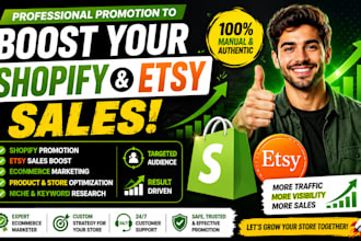 promote shopify store to boost sales and etsy shop for more etsy sales