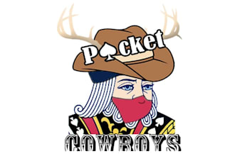 create traditional logo for pocket cowboys hunting club