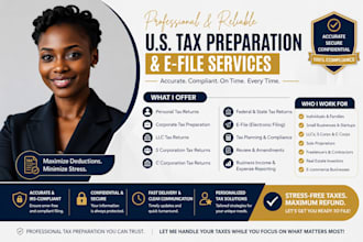 prepare and efile US tax returns for personal corporate and llc, s and c corp