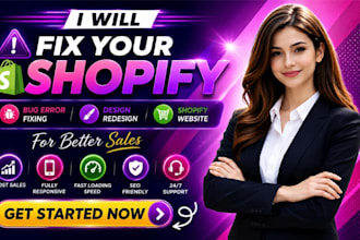 redesign and design shopify store fix bugs and customize themes
