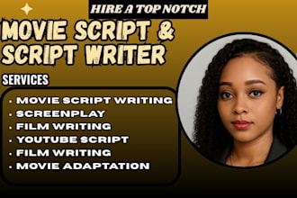 write movie script, tv pilot and film script