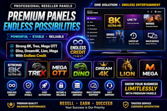 setup best reseller panel, 8k streaming panels, strong 8k, dream, unlimited user