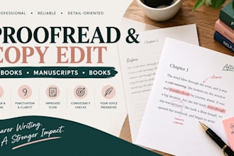 proofread and copy edit your ebook or manuscript