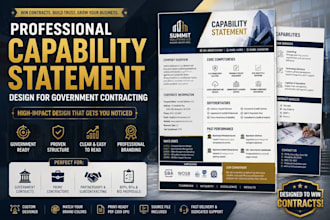design a professional corporate capability statement for government contracting