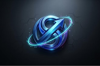 design a modern 3d app icon or profile logo