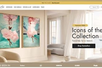 design wall art website wall art shopify store print on demand website art store