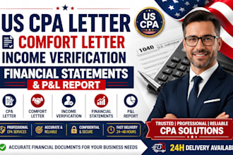 financial statements and plus CPA letter comfort letter income verification,