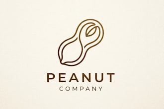design a sophisticated peanut outline logo