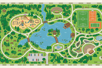 create custom vector maps for parks, communities cities and events