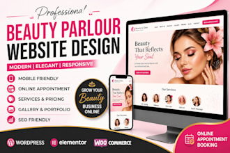 design a modern beauty parlour, salon, spa, and makeup artist website