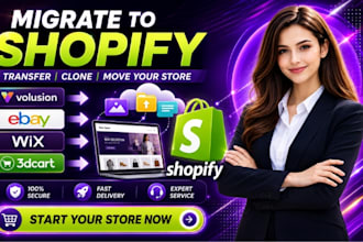 migrate wordpress, wix, esty or any site to shopify