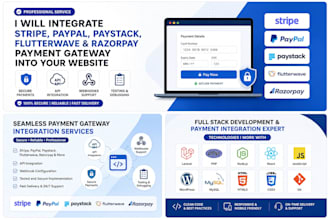 integrate stripe, paypal, paystack and payment gatway