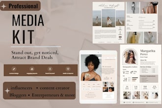 design a professional media kit, one sheet, epk, press kit for influencers