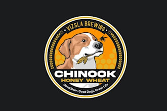 design awesome honey wheat beer label logo