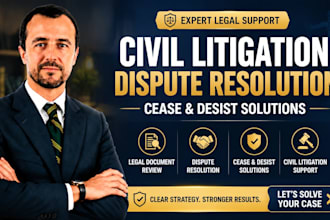 provide legal civil litigation cease and desist and dispute resolution solution