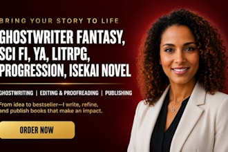 be ghostwriter for fantasy, sci fi, ya, litrpg, progression, isekai novel,
