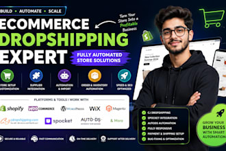 build add spocket autods shopify woocommerce wordpress wix magento website