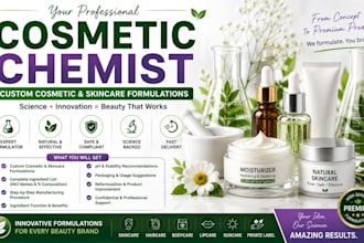 be your chemist for cosmetic formulation, skincare and beauty formulation
