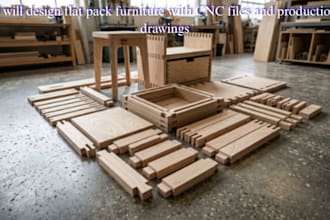 design flat pack furniture with cnc files and production drawings