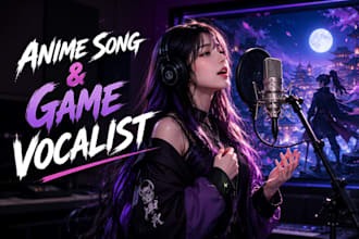be your anime female vocalist and songwriter to compose jpop songs gaming vocals