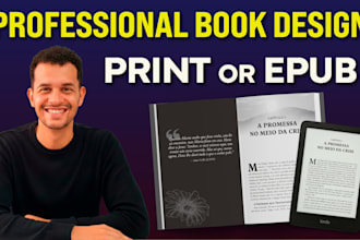 design a professional book layout for print or kindle ebook format