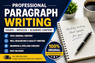 write professional paragraphs, essays, and academic content
