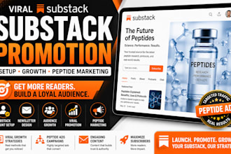 viral substack promotion, setup substack account peptide marketing, peptide ads