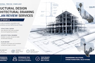 structural design, architectural drawing, plan review in california and texas