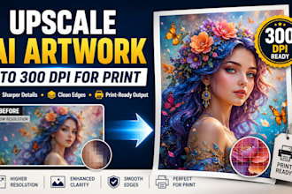 upscale ai artwork to 300 dpi for print
