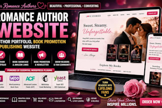 design romance author website author portfolio book promotion publishing website