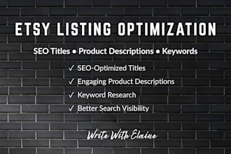 optimize etsy SEO product titles, tags and descriptions