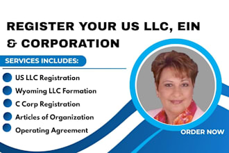register us llc, s corp c corp, llc registration, llc creation, wyoming llc,ein