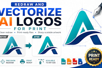 redraw and vectorize ai logo for print