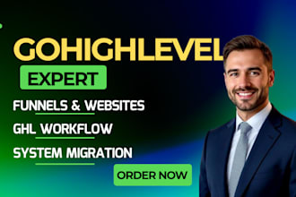 setup gohighlevel websites, ghl workflow, and migration