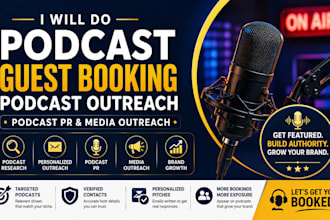 do podcast guest booking, podcast outreach, podcast PR and media outreach