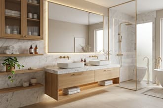 design custom bathroom vanity cabinets and storage with 3d rendering