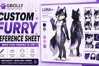 draw your custom furry fursona character illustration