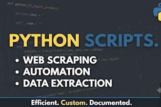 do custom python programming, web scraping, and automation