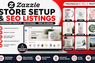 setup zazzle print on demand marketplace store personalized SEO product listing