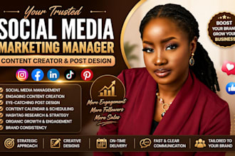 be your social media marketing manager, content creator,social media post