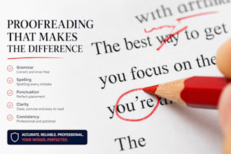 proofread reports, resumes, documents and business writing